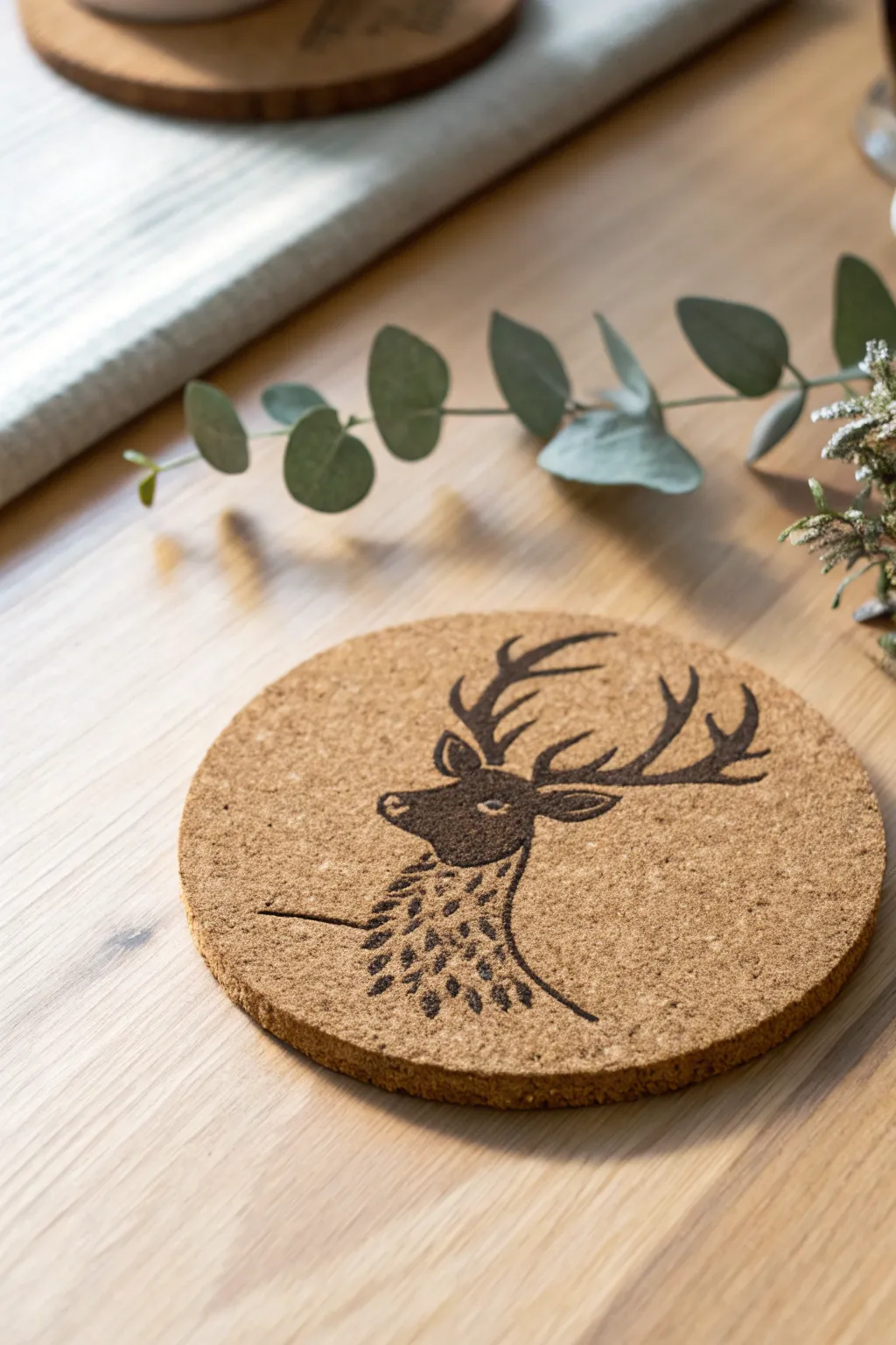 Elevate your holiday decor with minimalist reindeer coasters that combine functionality with festive charm.