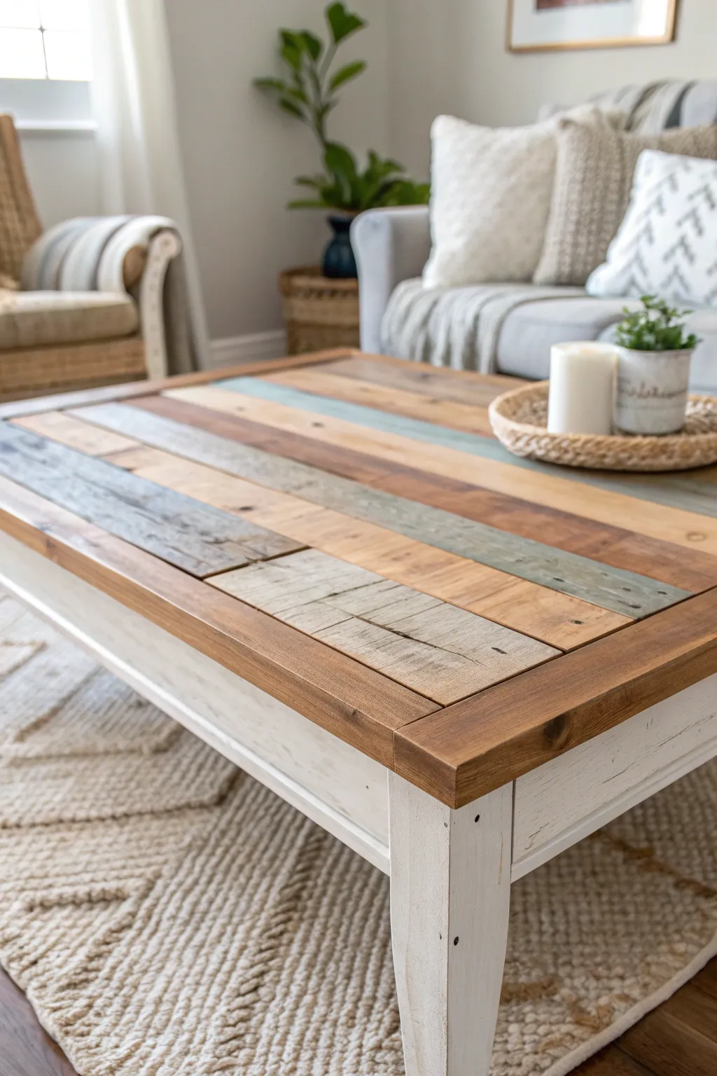 Transform your space with the rustic charm of reclaimed wood. Each plank tells a unique story, adding warmth and character to your coffee table.