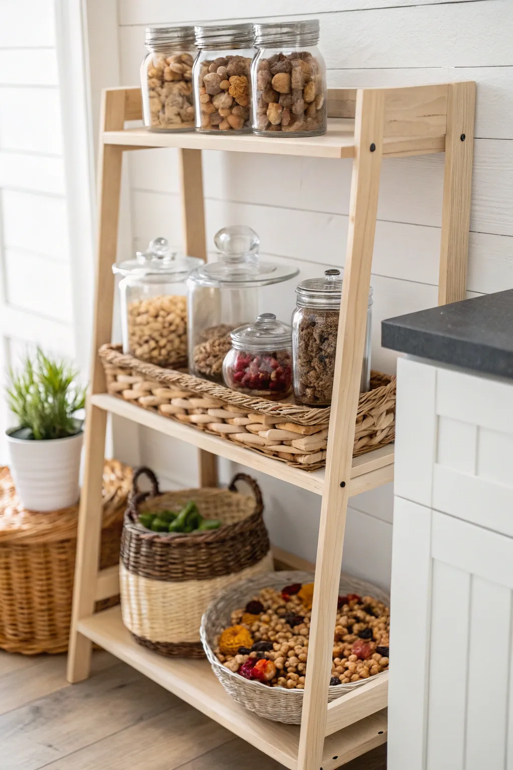 Transform your kitchen with a chic snack station – where style meets snack-time simplicity!