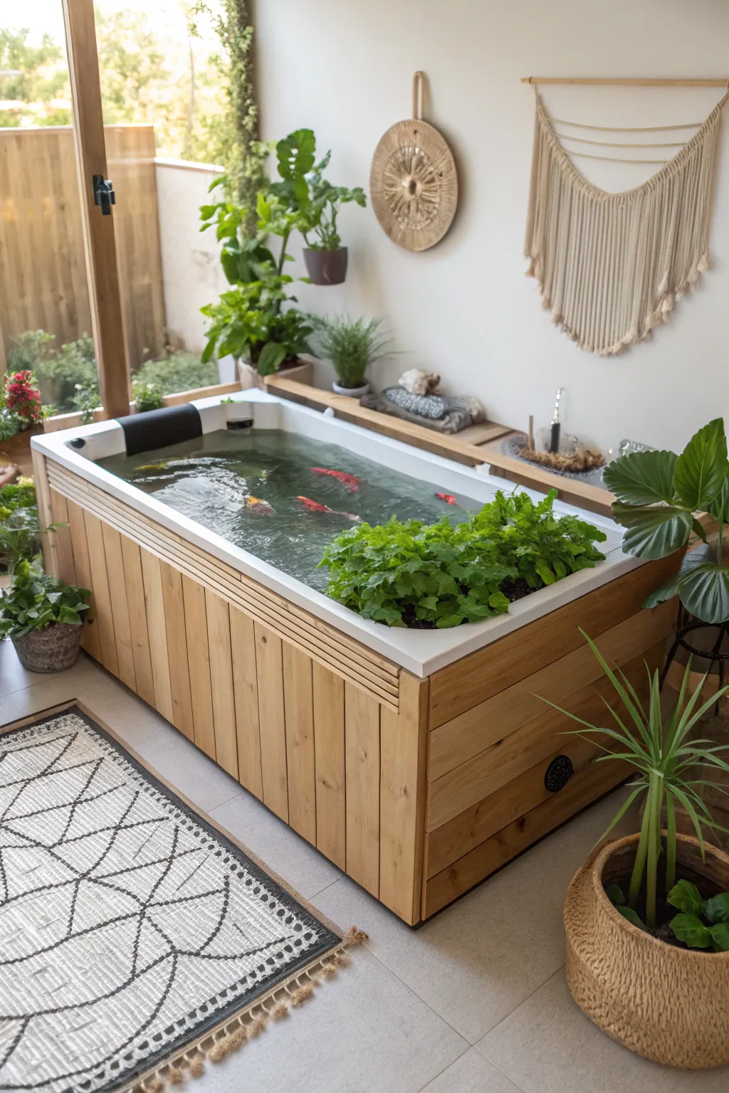 Transform your space with a stunning aquaponics oasis - where simplicity meets sustainable beauty.