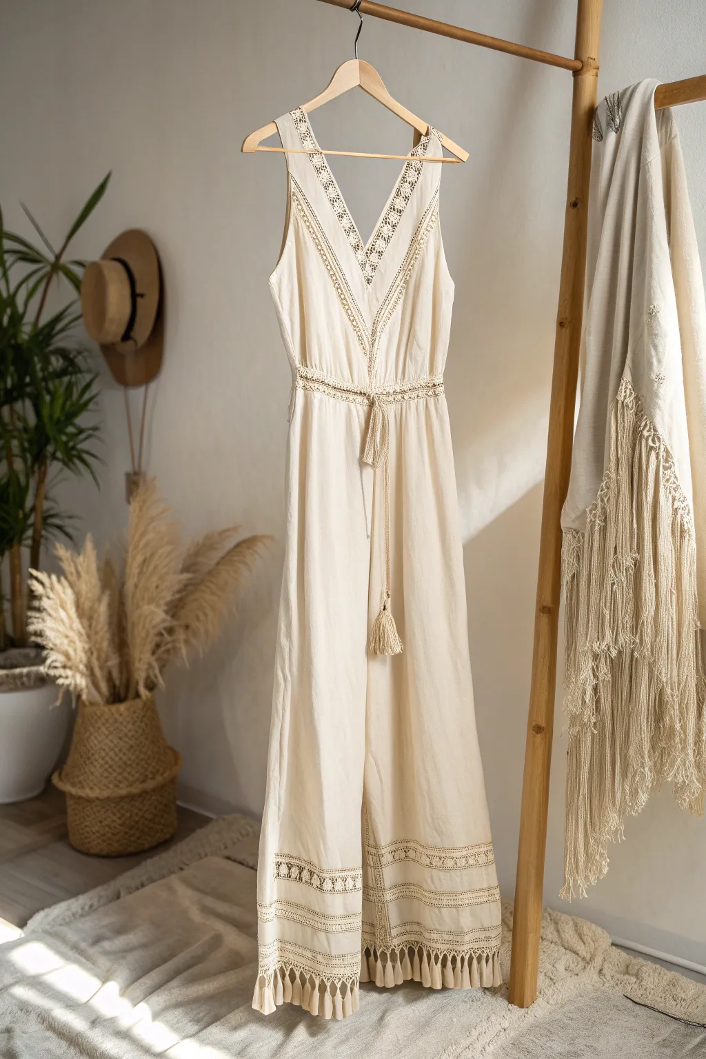 Transform your wardrobe with this chic upcycled jumpsuit, where craftsmanship meets modern elegance.