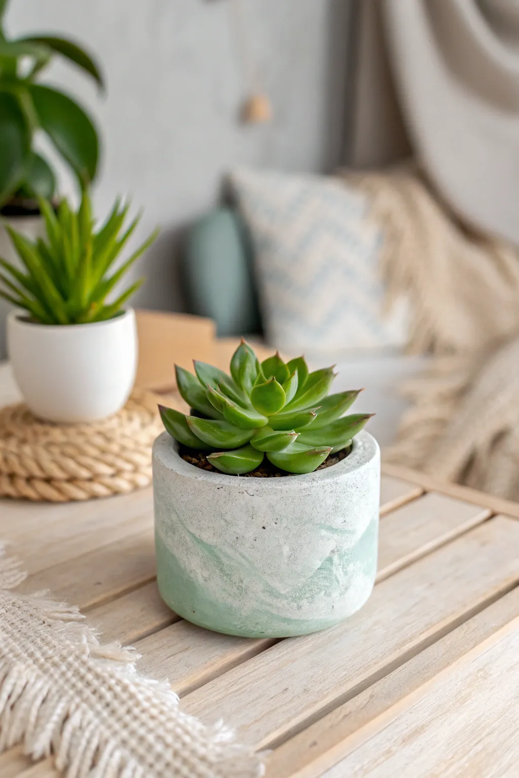 Elevate your space with eco-friendly elegance: a handcrafted resin planter for your favorite succulents.