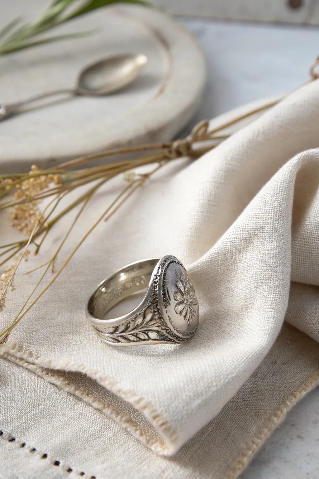 Embrace timeless elegance with a vintage spoon ring, where history meets handcrafted beauty.