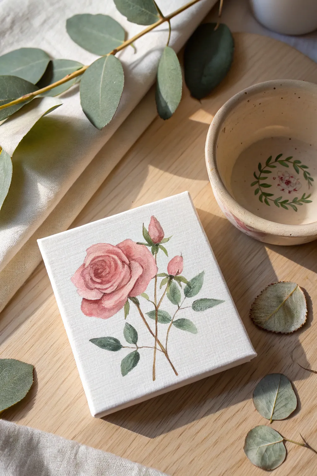 Delicate Beauty in Miniature: Explore the charm of tiny rose paintings.
