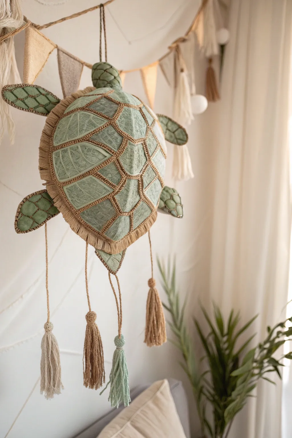 Add a splash of whimsy to your party with this charming turtle shell pinata, perfect for a beach-themed gathering!