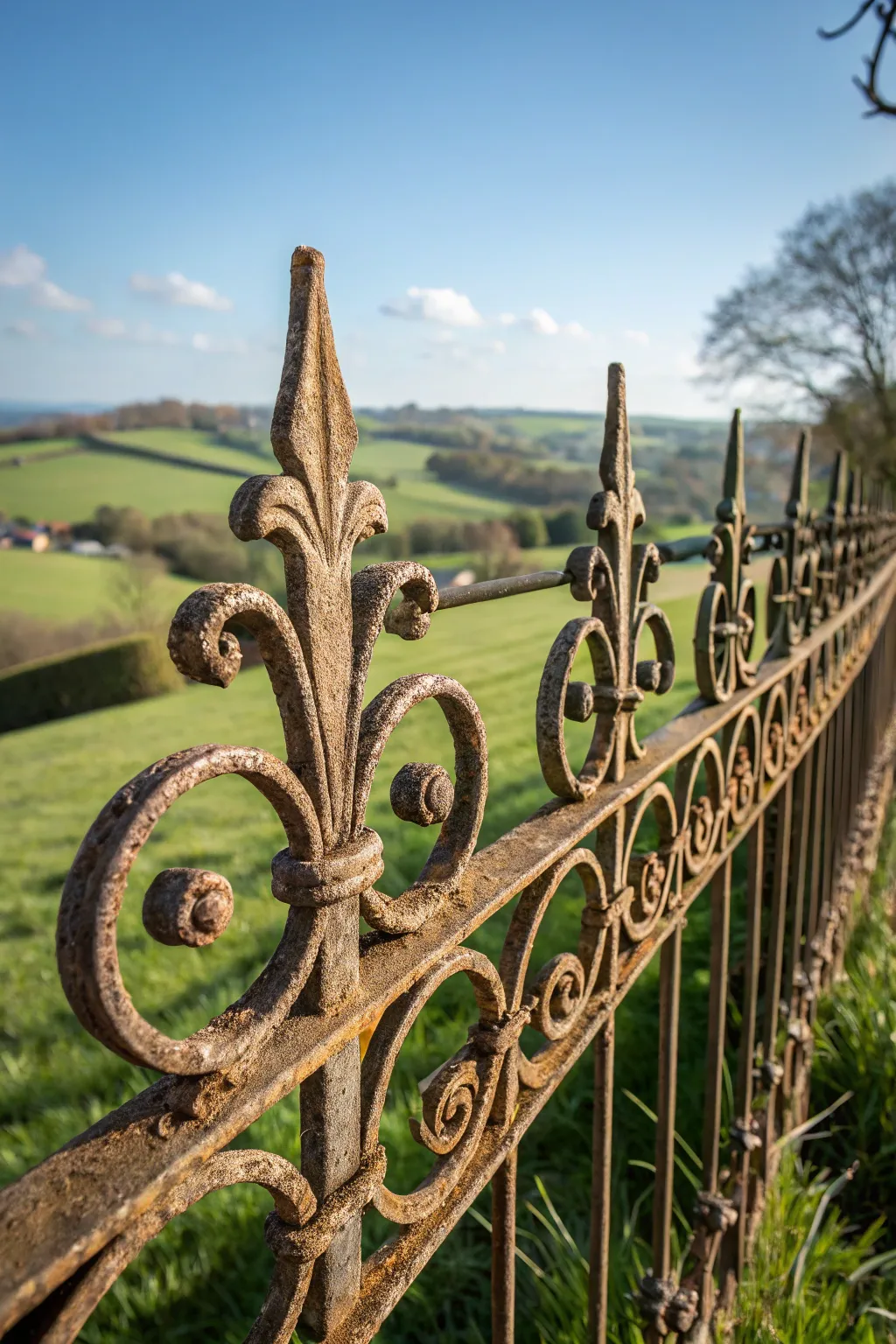 Embrace the timeless charm of rustic farmhouse vibes with this exquisite metal fence design.