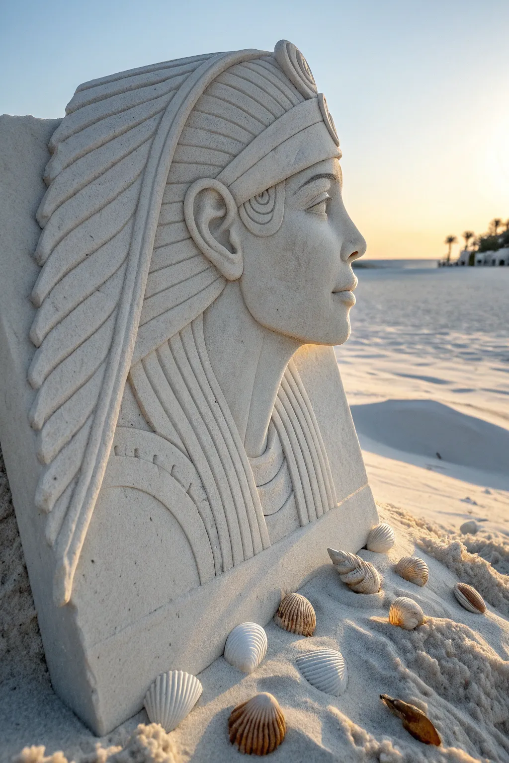 Celebrate history with stunning sand tributes to cultural icons. #MinimalistArt #SandSculpture