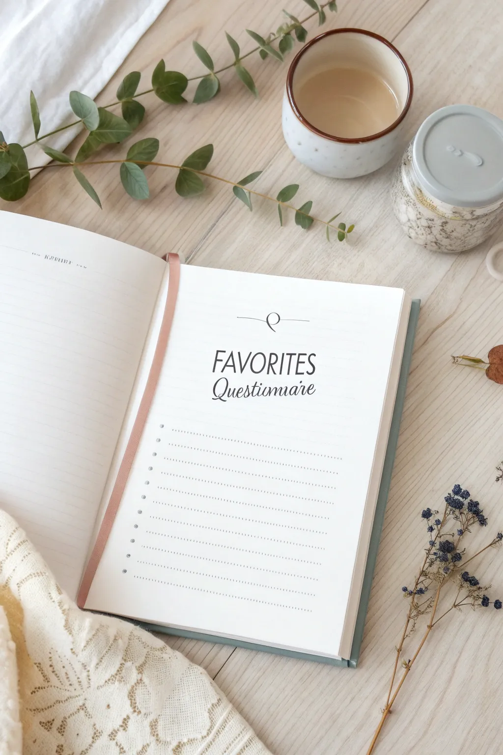 Discover the joy of shared secrets with our customizable favorites questionnaire template, beautifully designed for heartfelt connections.