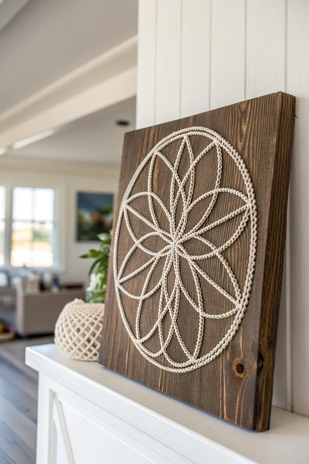 Embrace the beauty of simplicity with this stunning Seed of Life string art—where craftsmanship meets natural elegance.