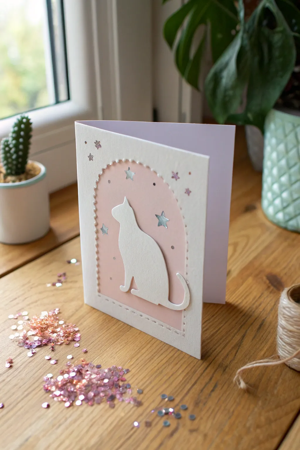Capture the heart with personalized artistry - a shaker card silhouette that tells a unique story.