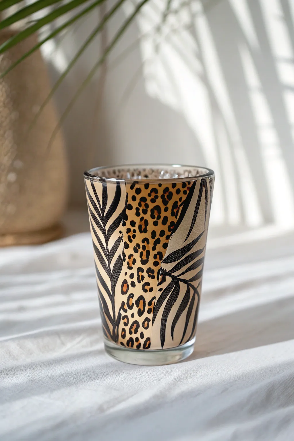 Unleash your wild side with these stunning animal print shot glasses, where minimalist elegance meets bohemian artistry.