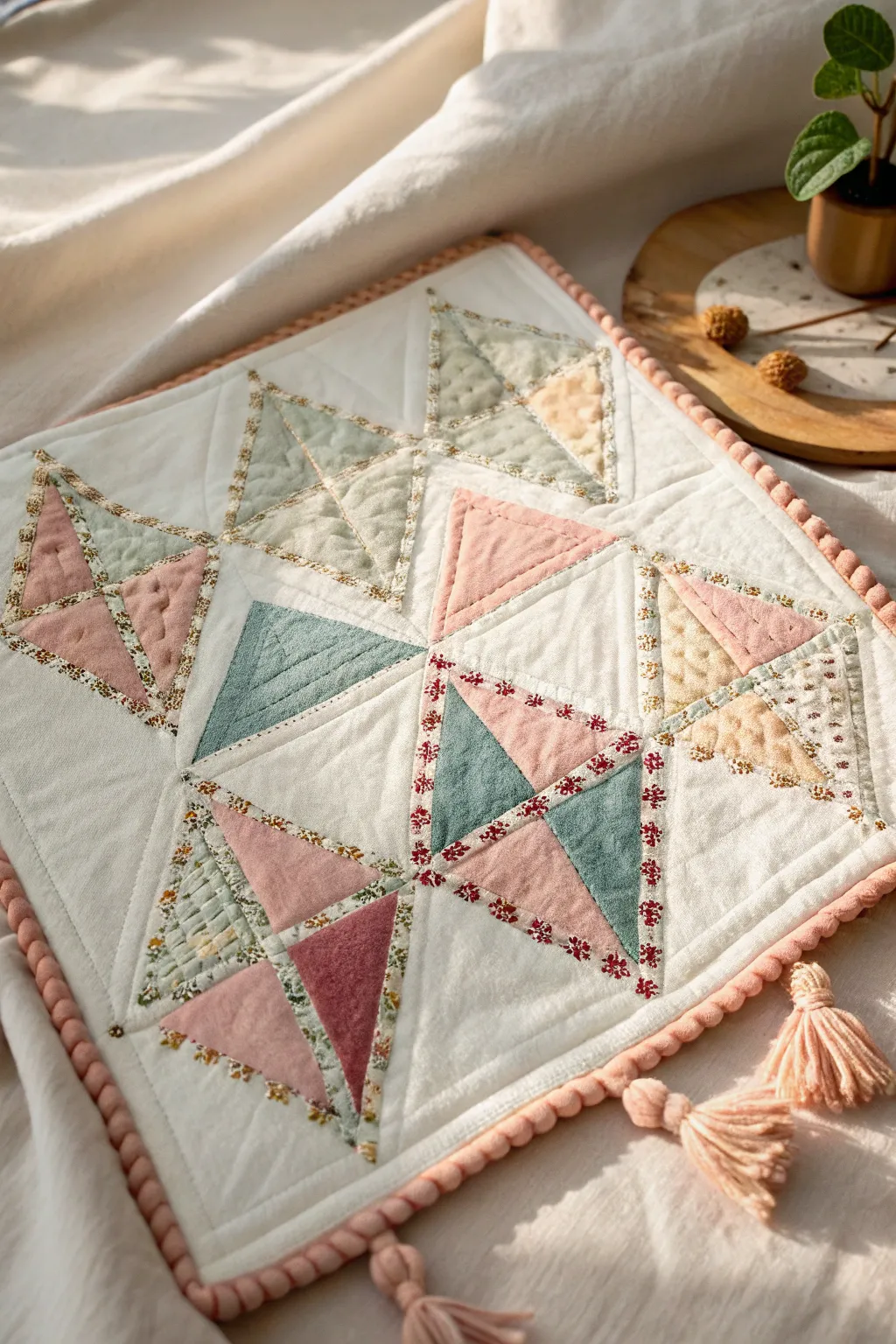 Discover joy in the details with quirky corner designs on your signature quilt.