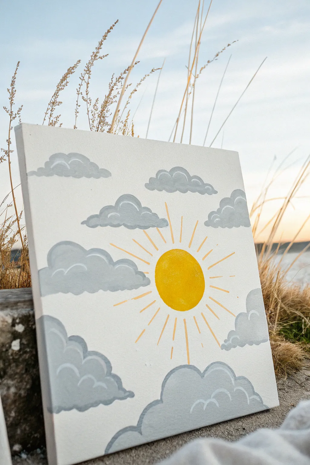 Embrace the playful dance of sun and clouds, bringing a touch of whimsy to your space.