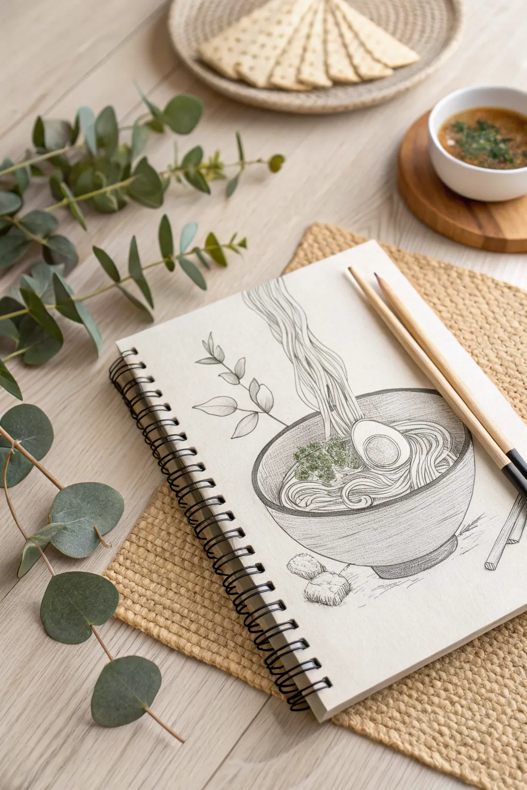 Find inspiration in every meal—capture the art of food in your sketchbook.