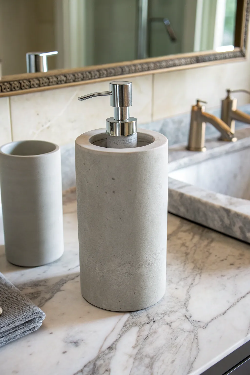 Elevate your bathroom aesthetics with this handcrafted slab cylinder organizer, where style meets functionality.