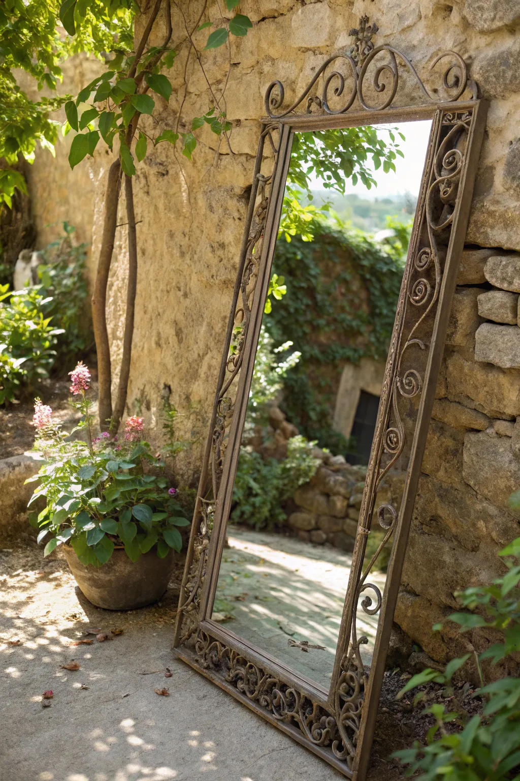 Transform your small garden with the magic of mirrors, adding depth and light to your outdoor haven.