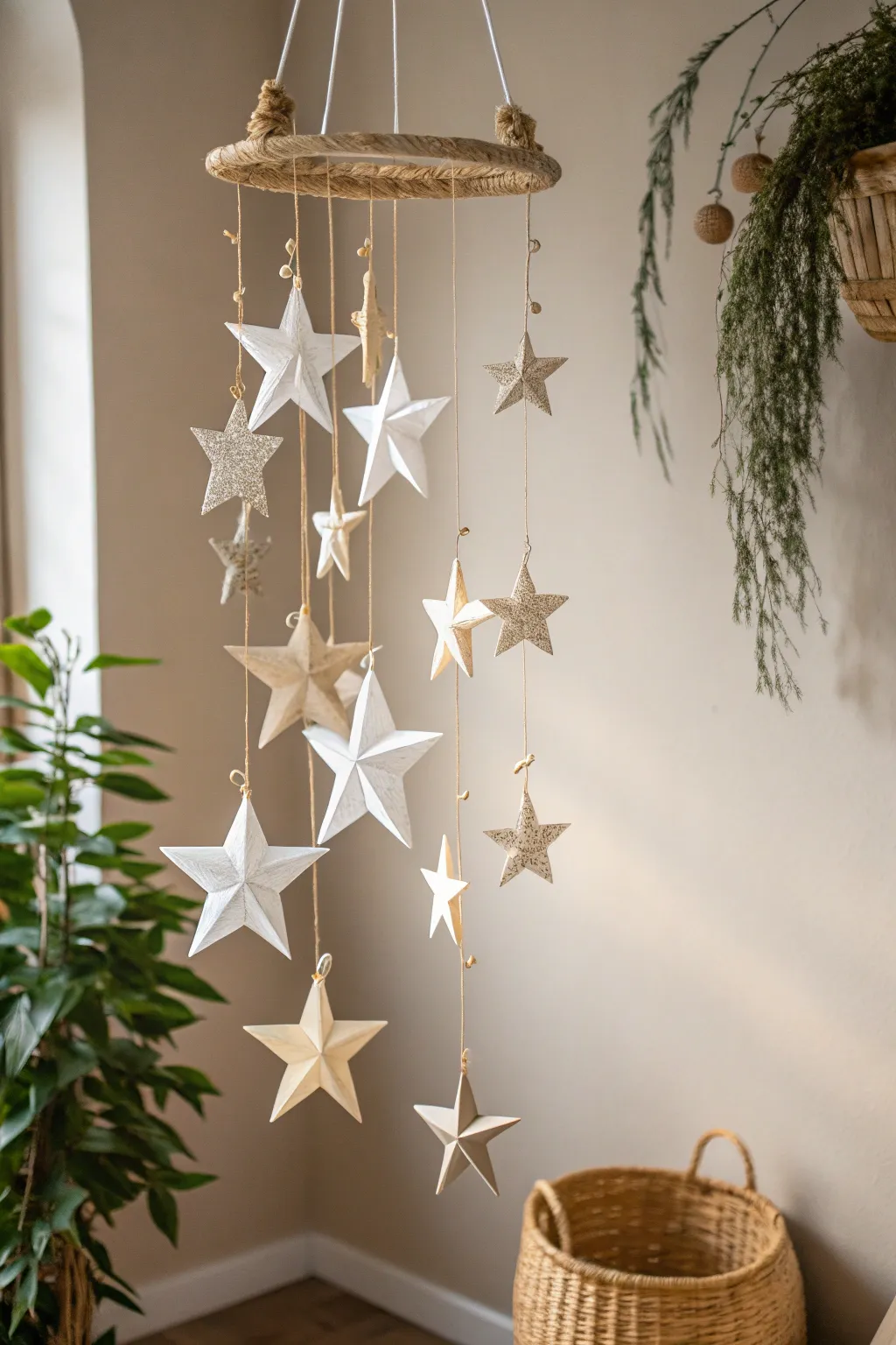 Transform your child's room into a serene night sky with this handcrafted starry night mobile.