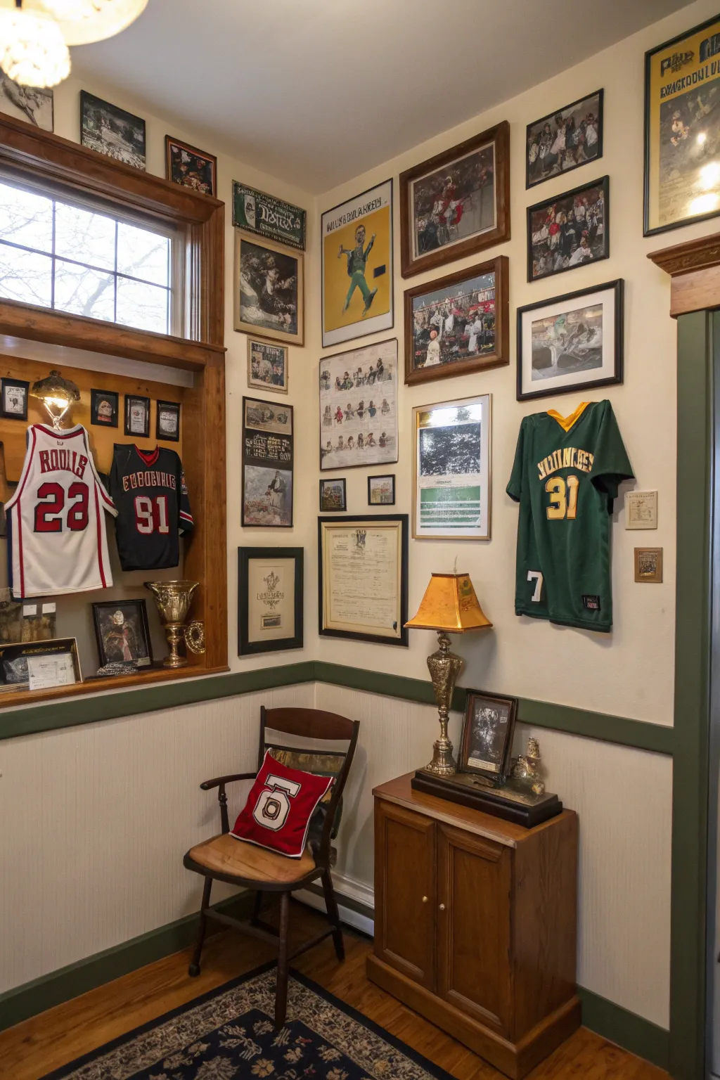Cozy corner nook for displaying collectibles