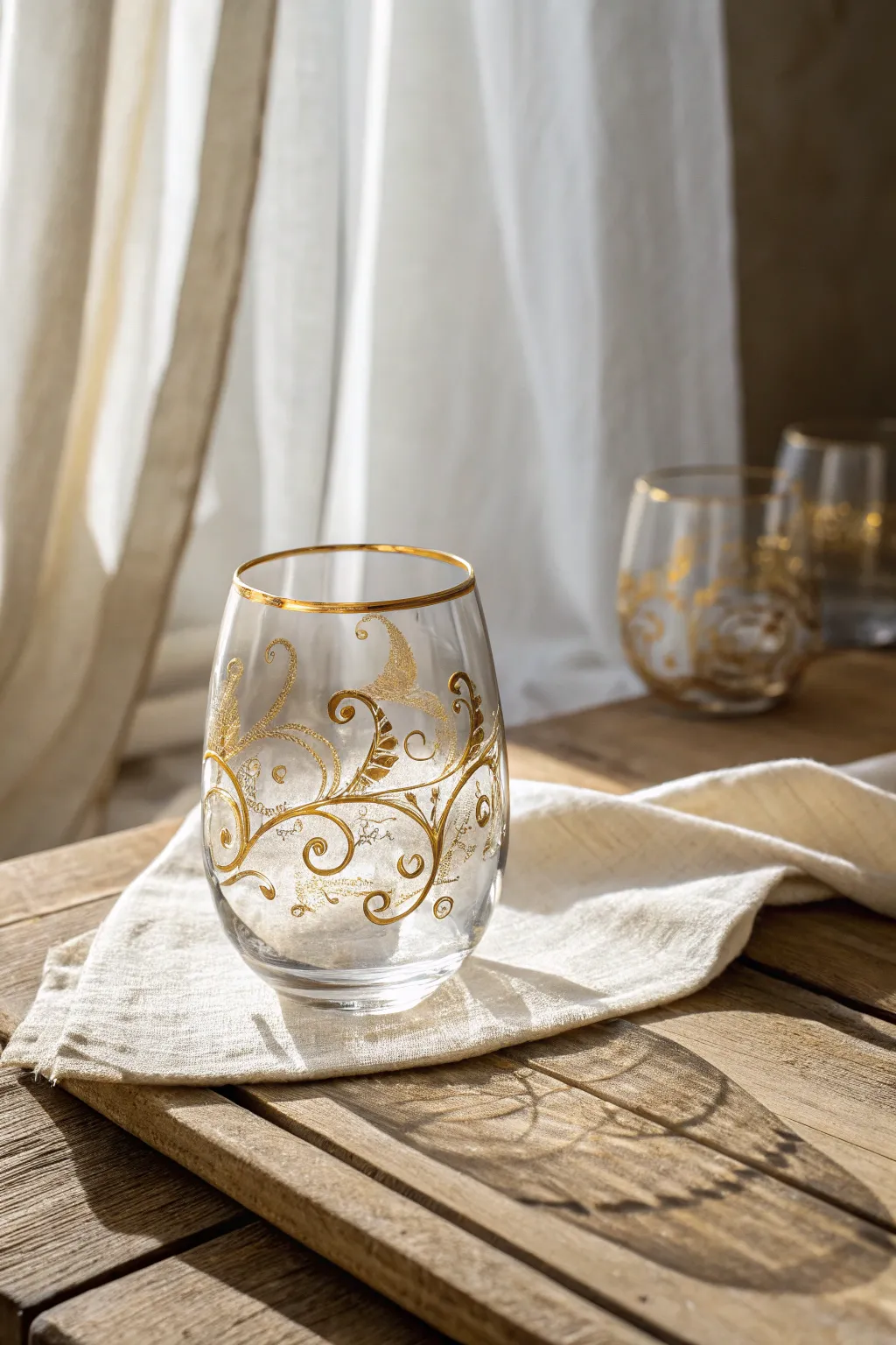 Elevate your glassware with the timeless elegance of gold accents—perfect for adding a touch of luxury to any occasion.