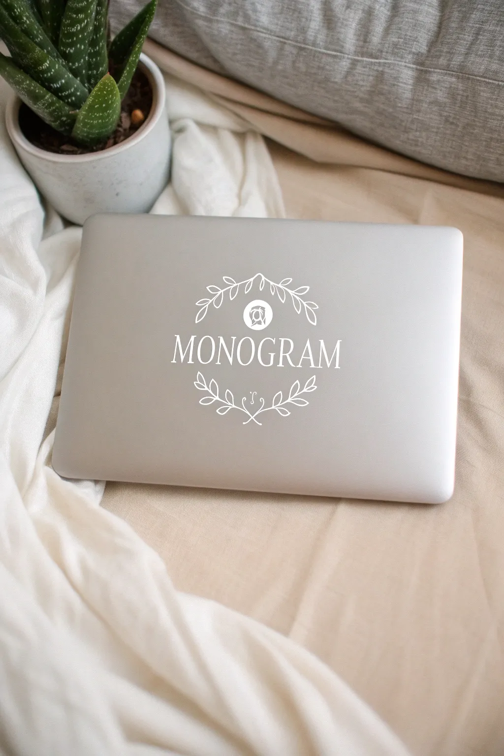 Elevate your style with bespoke monogram stickers; a perfect blend of elegance and simplicity.