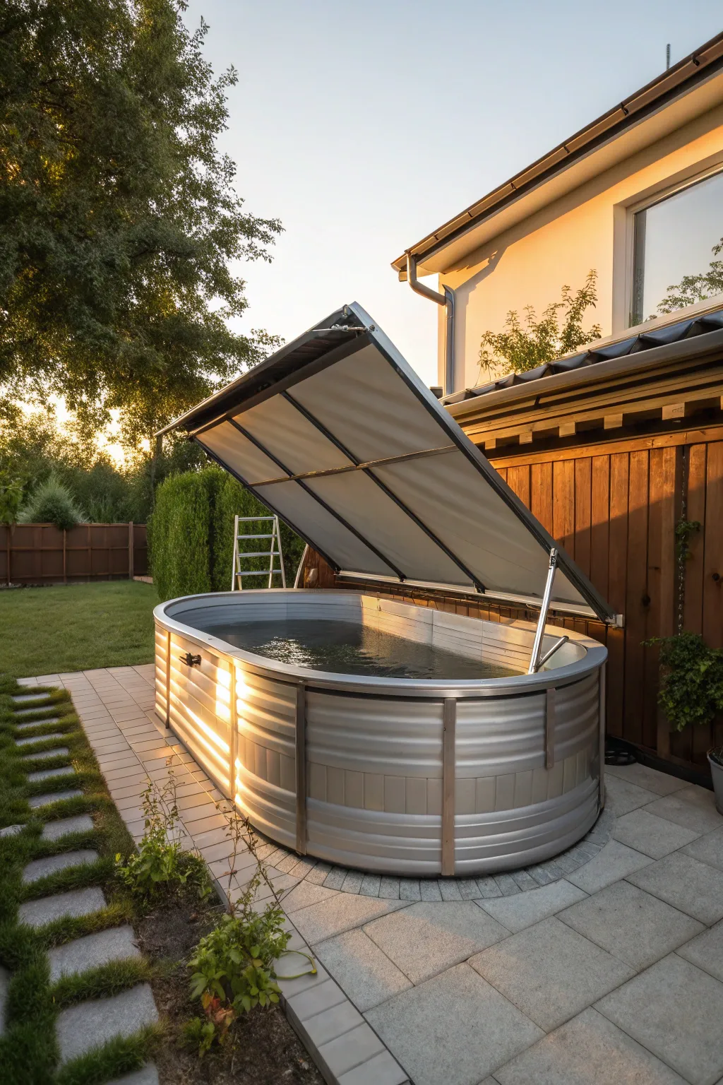 Elevate your outdoor space with a convertible pool cover that offers both style and shade.