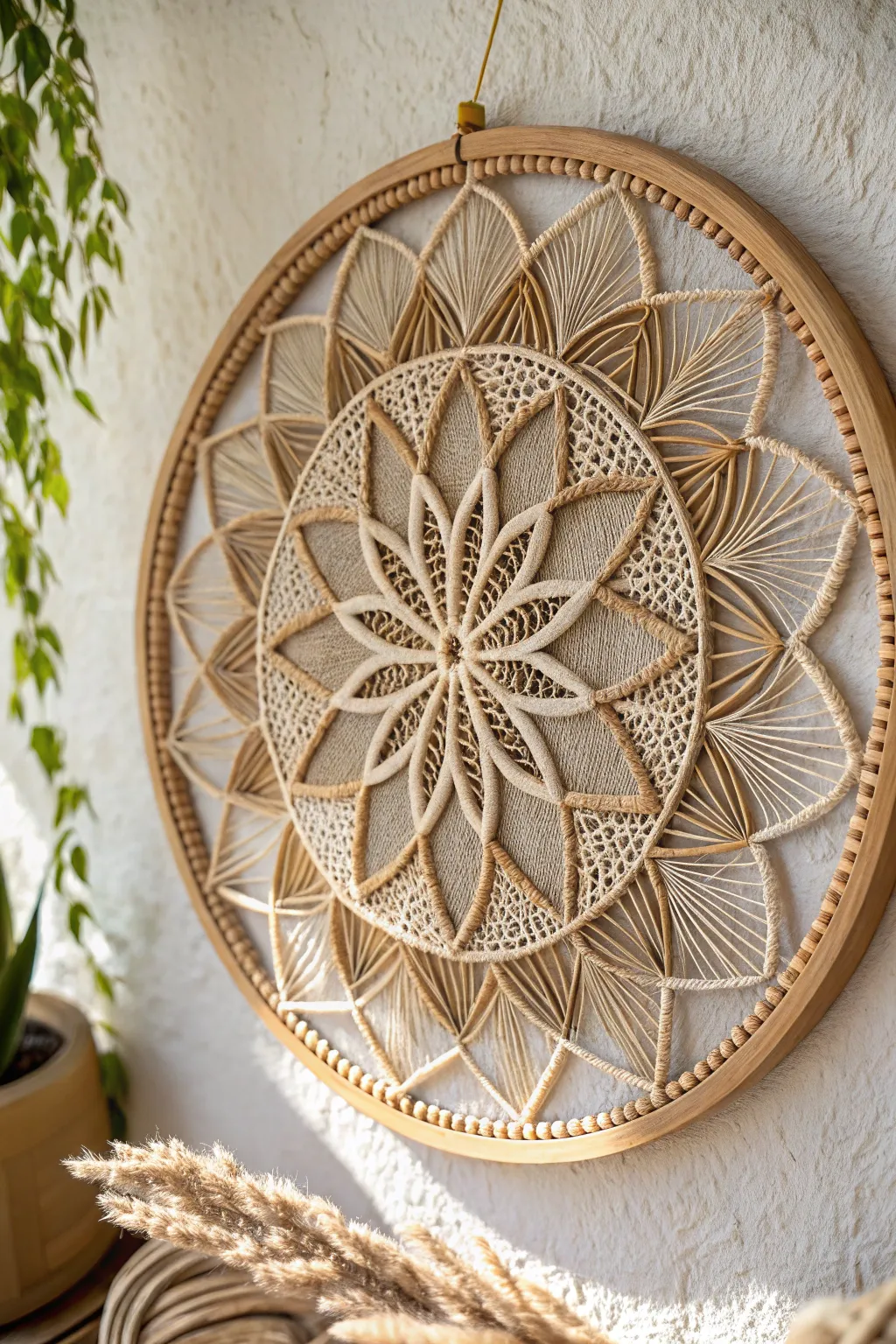 Embrace serenity with this intricate mandala string art, a perfect blend of minimalism and boho charm. 🧵✨