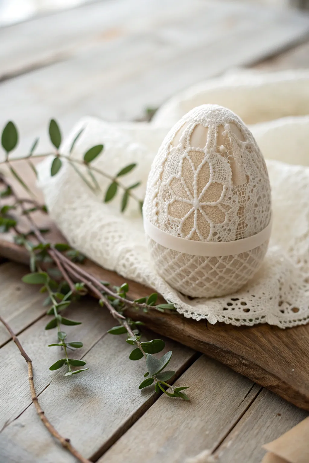 Elevate your decor with lace-covered elegance—where simplicity meets sophistication.