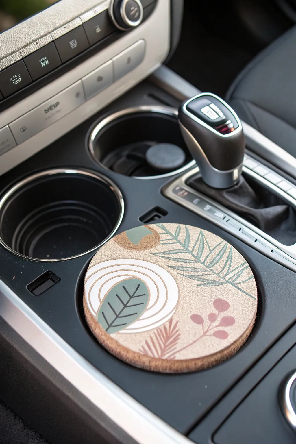 Add a touch of elegance to your drive with these beautifully crafted car cup holder coasters.