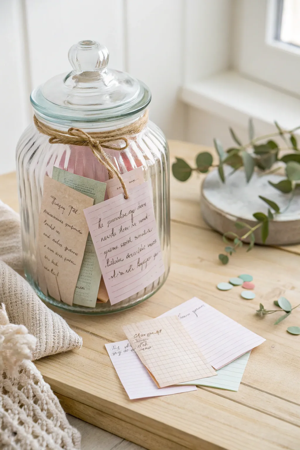Capture the love and gratitude of Valentine's Day with a Memory Jar filled with heartfelt notes. A minimalist, yet deeply meaningful craft.