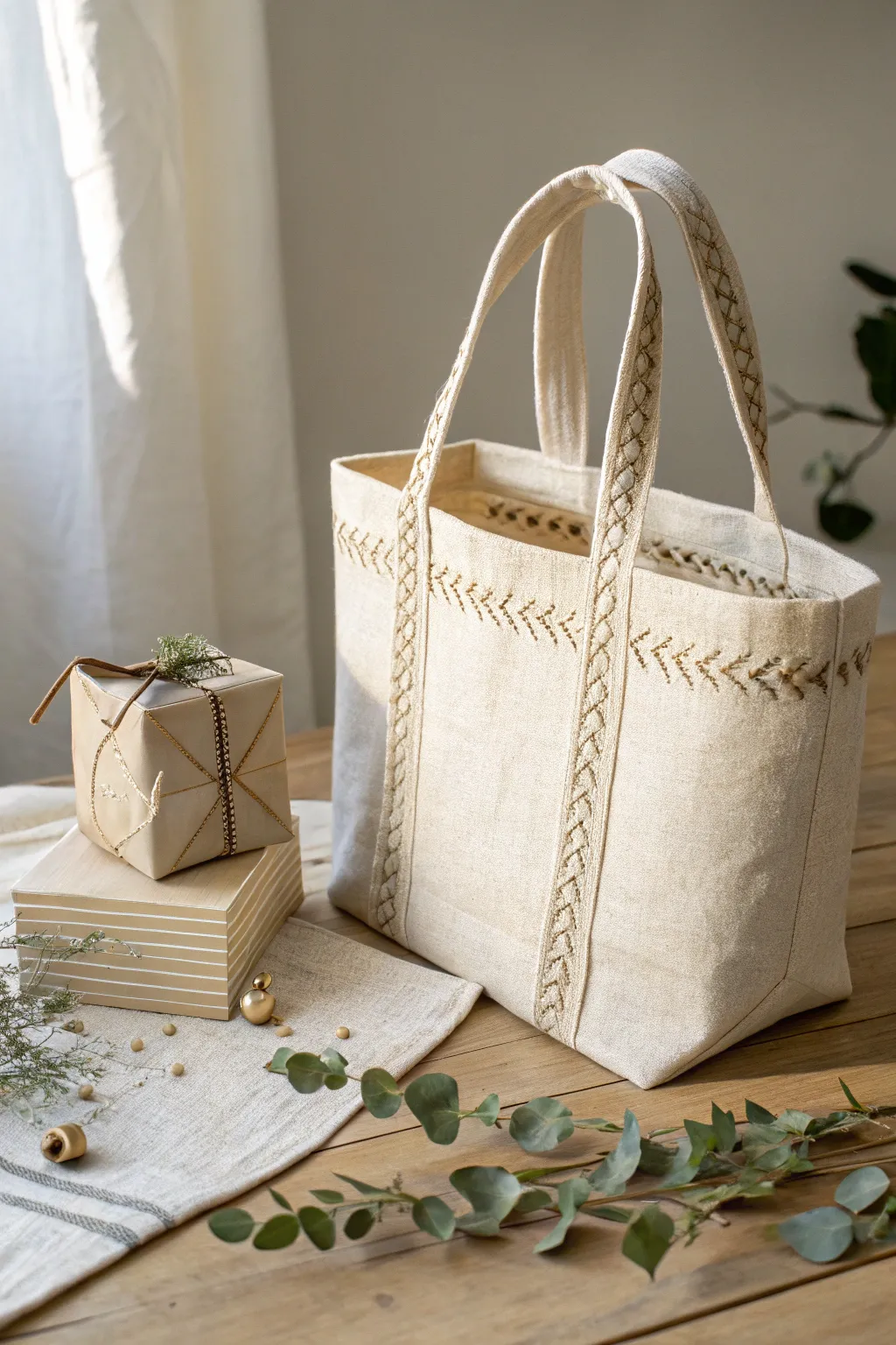 Double the Delight: A gift wrapped in a chic, reusable tote bag!