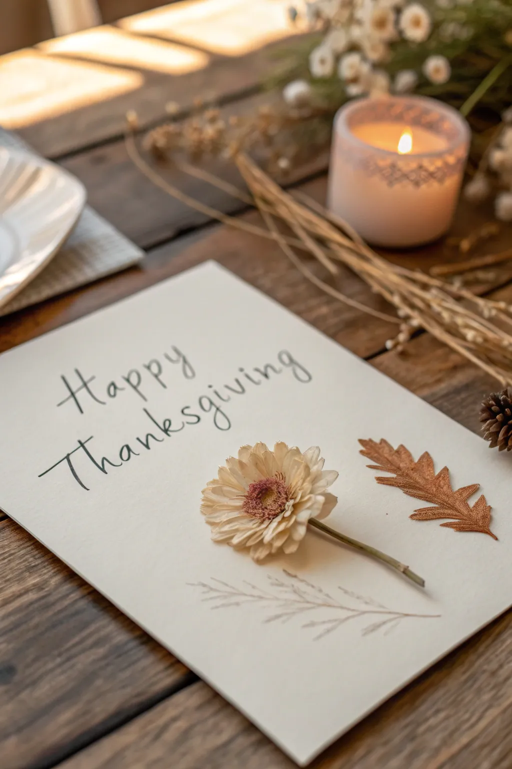 Capture the elegance of nature with these beautifully simple Thanksgiving cards. 🌸 #MinimalistCrafts #BohoChic