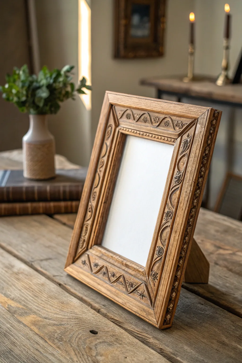 Elevate your space with handcrafted wooden picture frames that blend warmth and artistry.