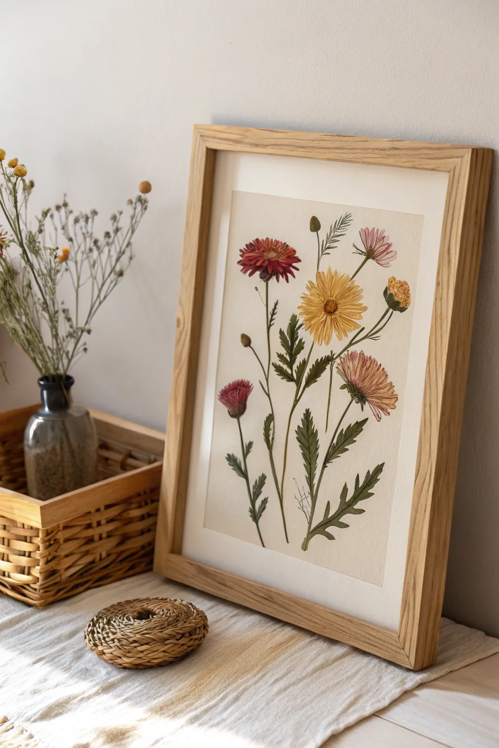 Celebrate nature's delicate beauty with handcrafted pressed flower art, perfect for a thoughtful gift.