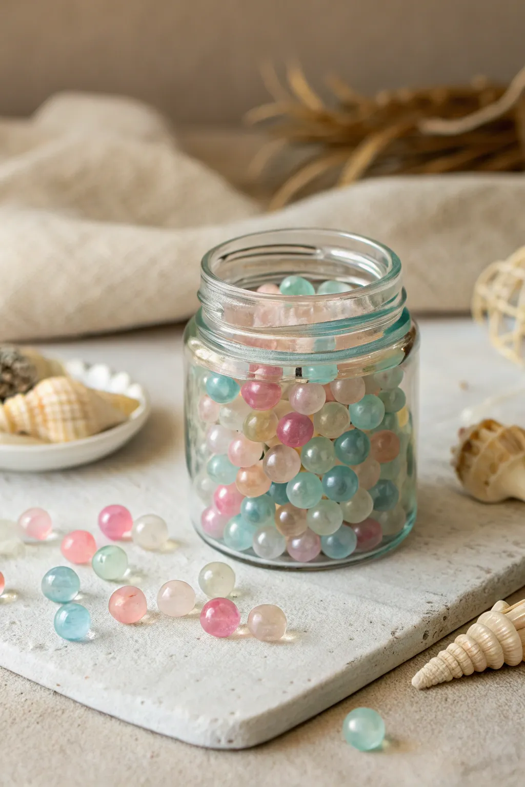 Add a playful crunch to your slime with vibrant fish bowl beads!