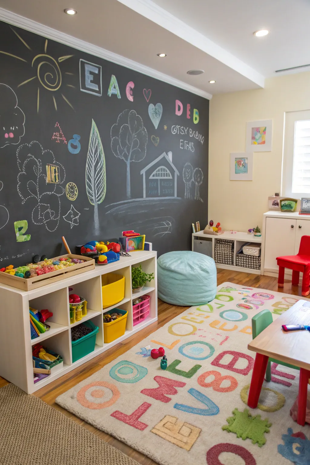 Chalkboard walls turn imagination into art.