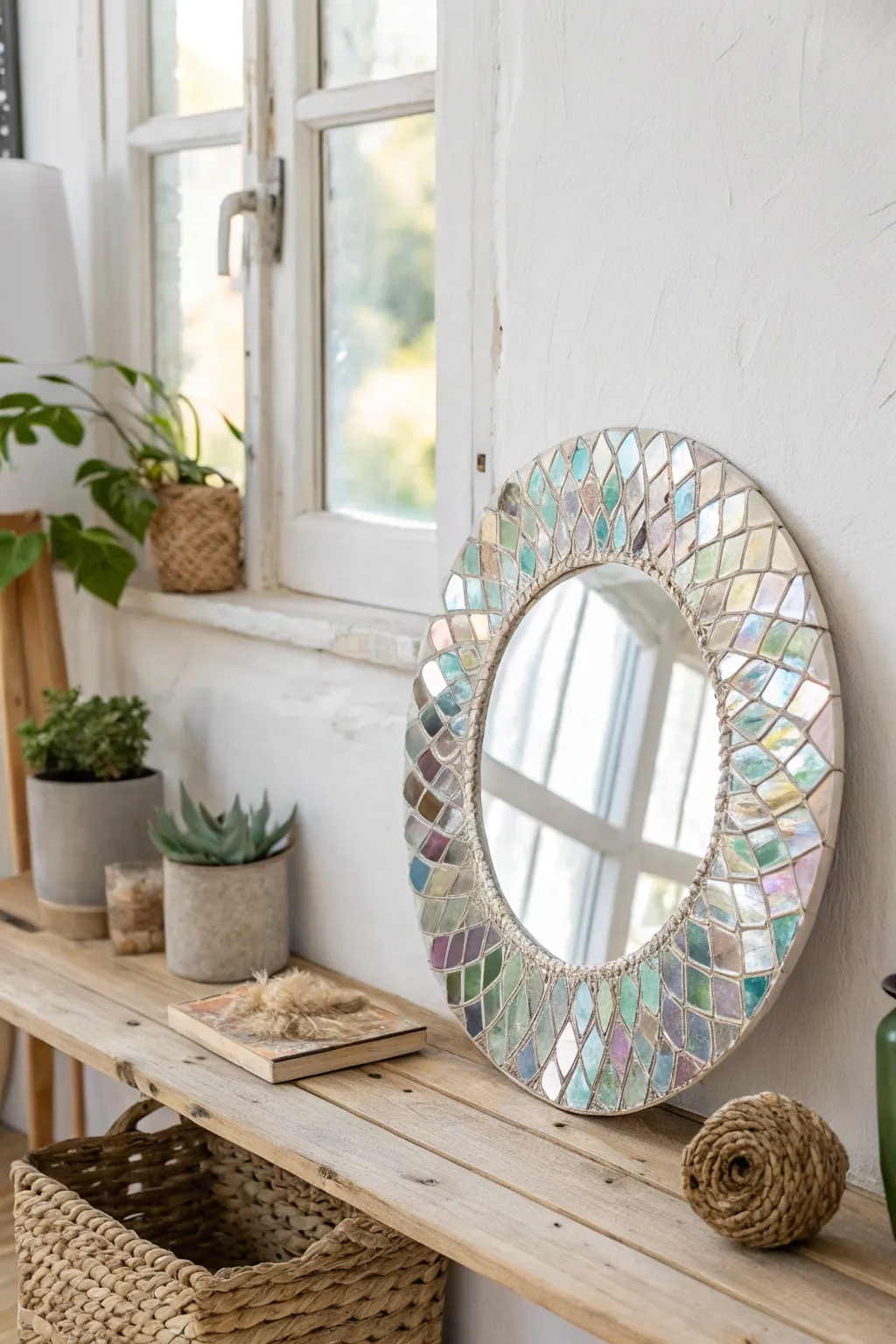 Transform old CDs into a shimmering masterpiece with this mosaic mirror project, adding a touch of sparkle to your space.