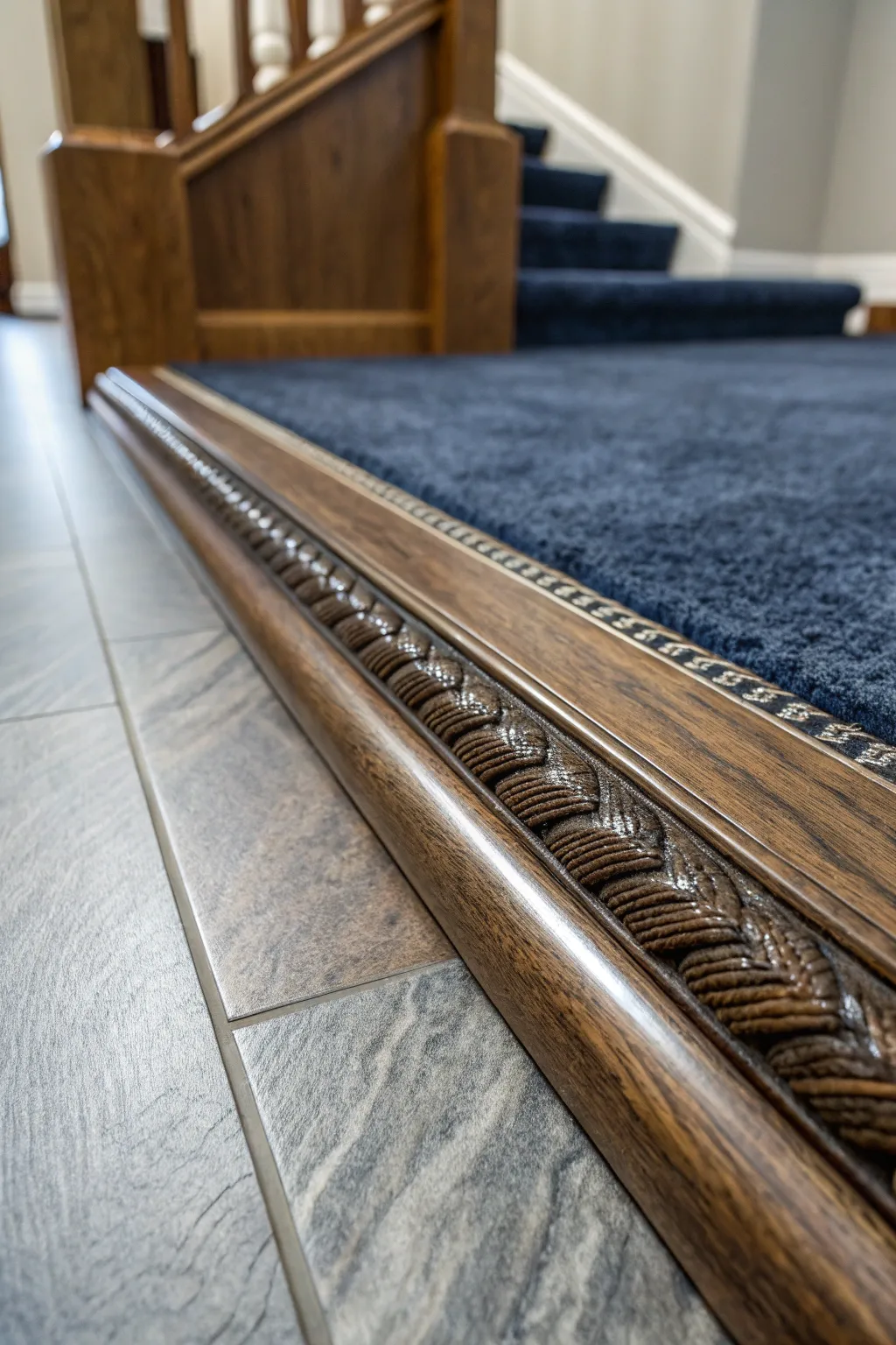 Elevate your space with the elegance of a handcrafted carpet edge reducer.