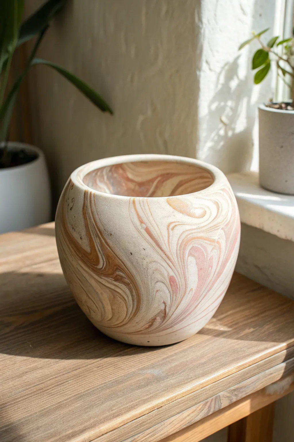 Elevate your plant game with marbled elegance 🌿✨ #ClayPotArtistry