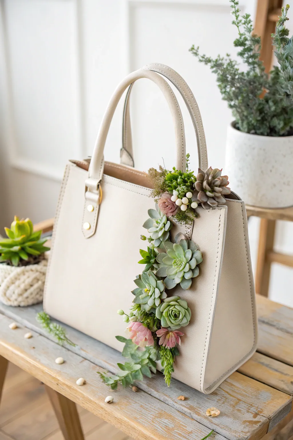 Bloom into Valentine's Day with this charming 'Miniature Garden' bag—perfect for plant lovers seeking a touch of nature and elegance.