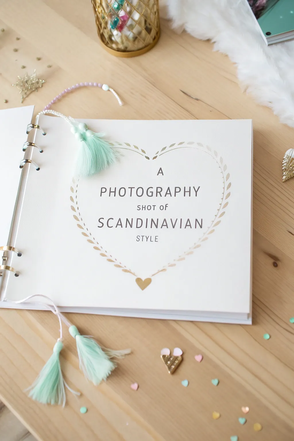 Transform your Valentine's scrapbook with unexpected gold and mint accents for a stunningly unique touch.