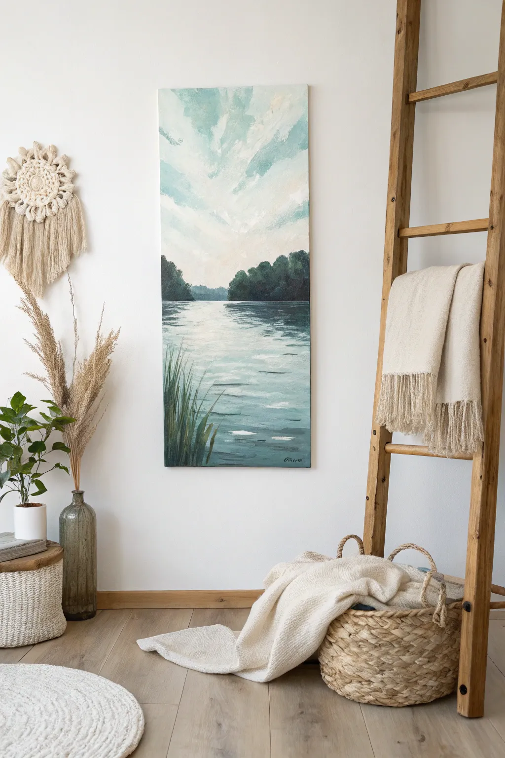 Immerse in tranquility with vertical reflections that bring nature's calm into your space.