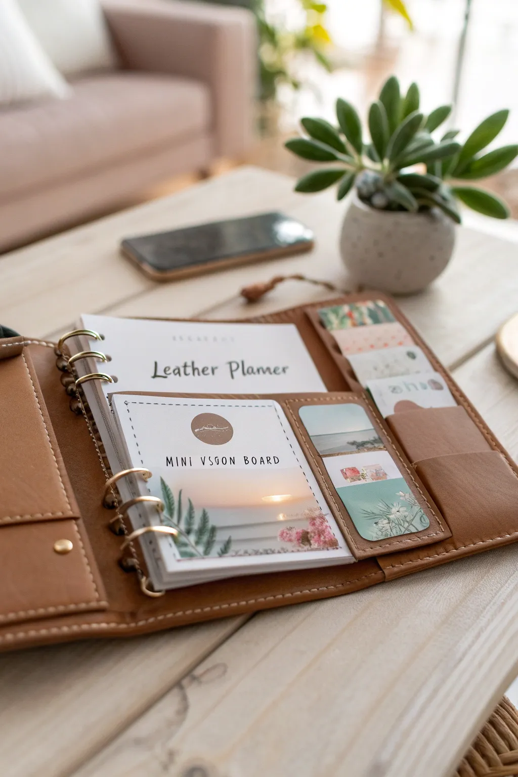 Carry your dreams with you: a mini vision board in your planner for daily inspiration.