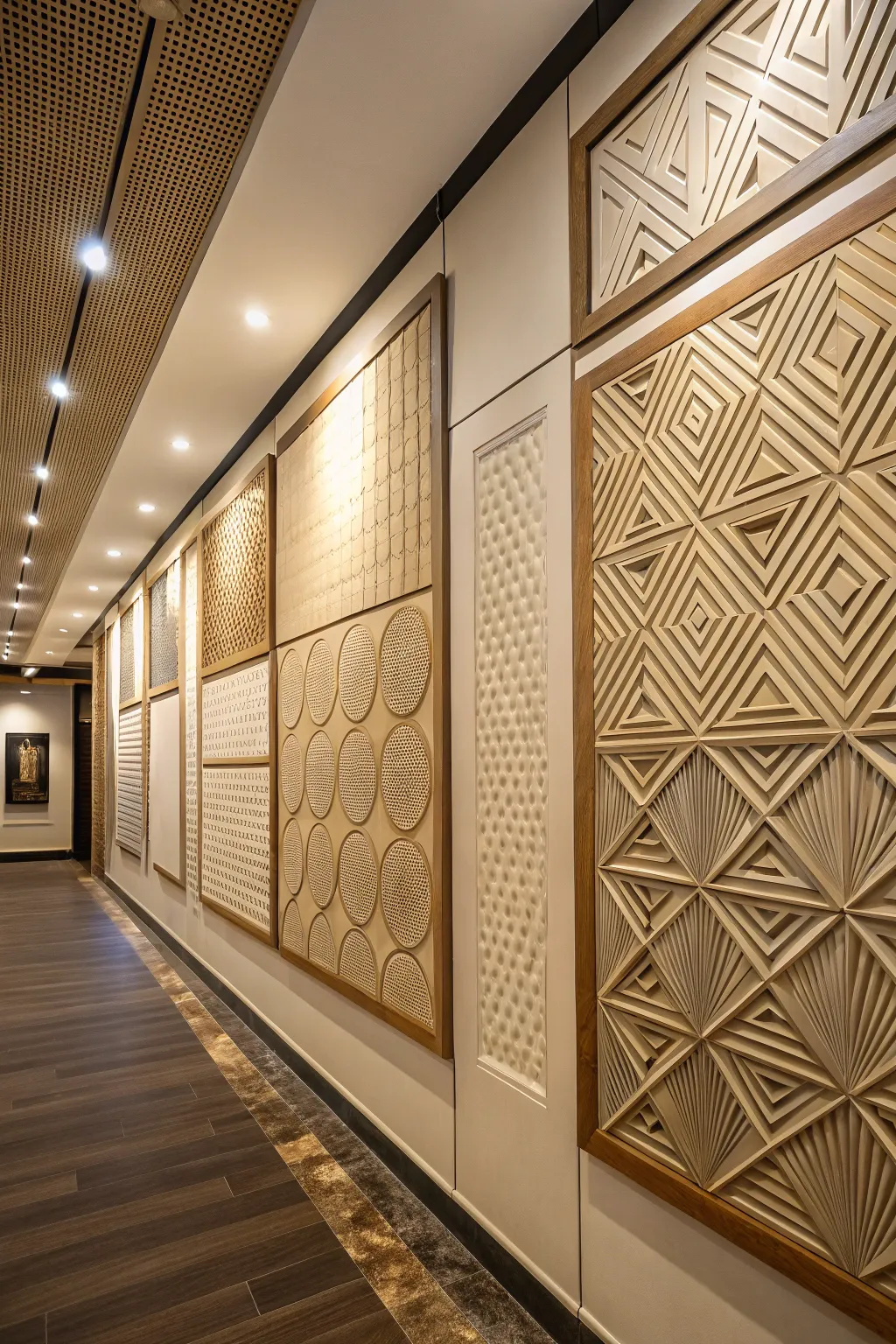 Decorative panels creating a playful optical illusion.