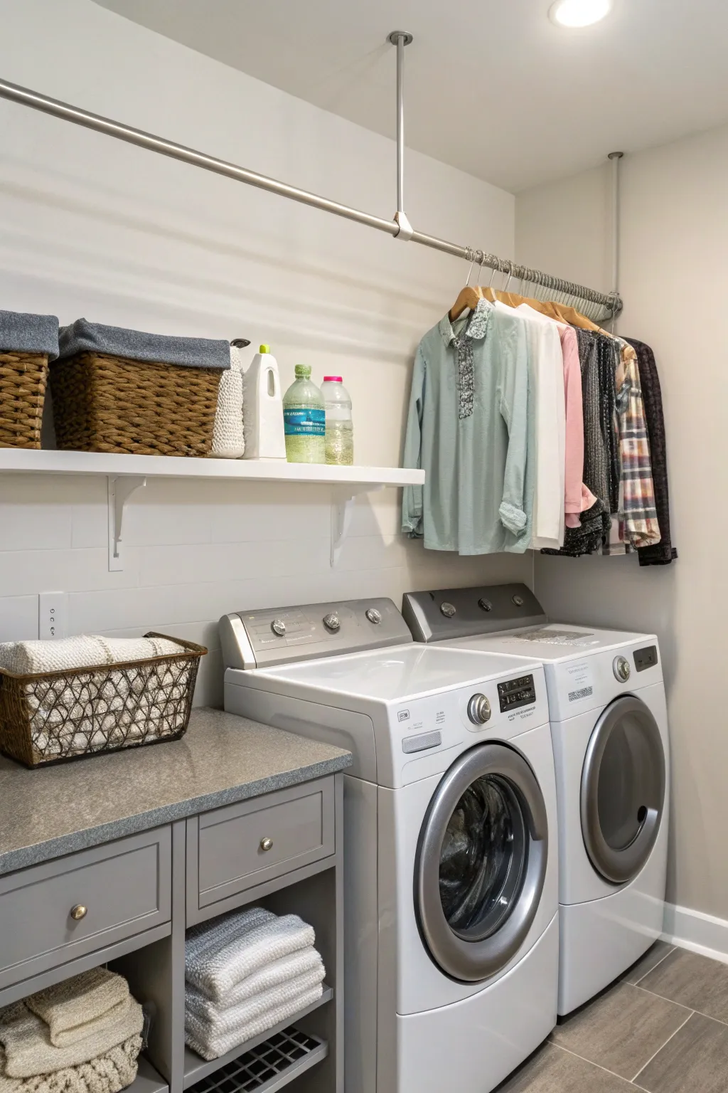 Enhance functionality with hanging rods.