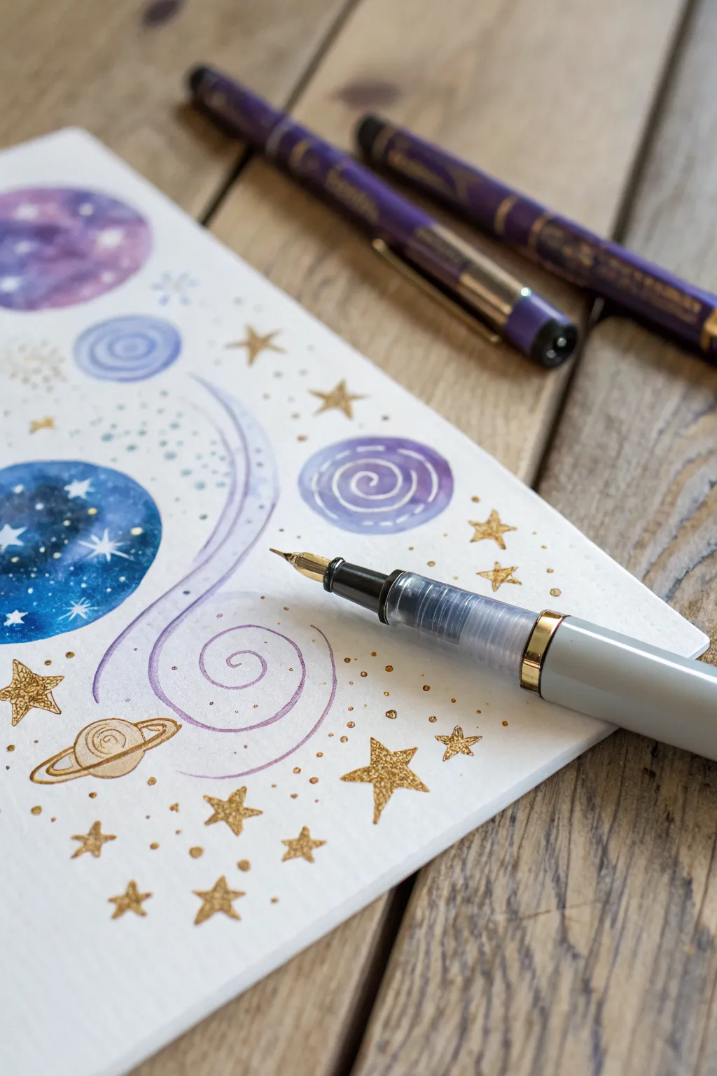 Unlock your creativity with a touch of the cosmos. 🌌✨ #WatercolorMagic #ScandiBoho