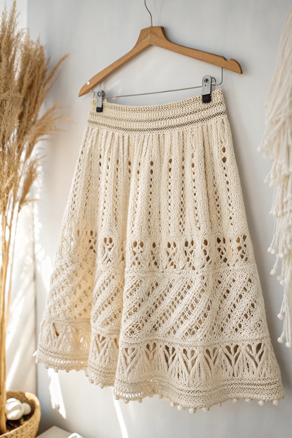 Embrace the breeze with this beautifully crafted crochet skirt, perfect for warm, sunny days.