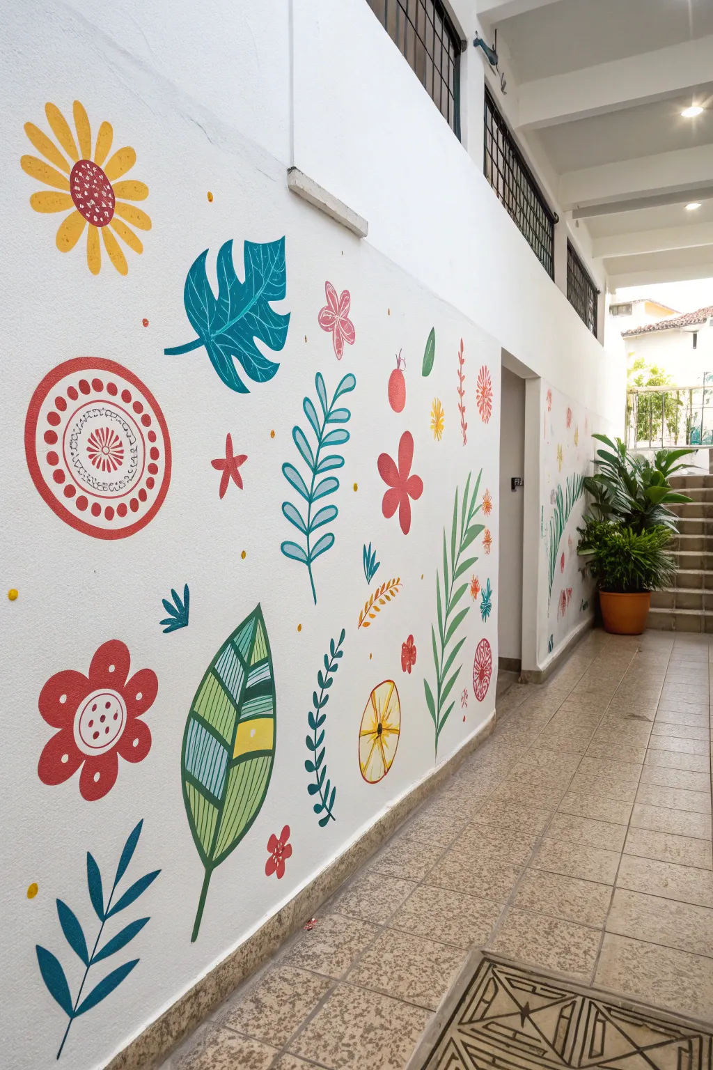 Wall decals offer a flexible decor option for white walls.