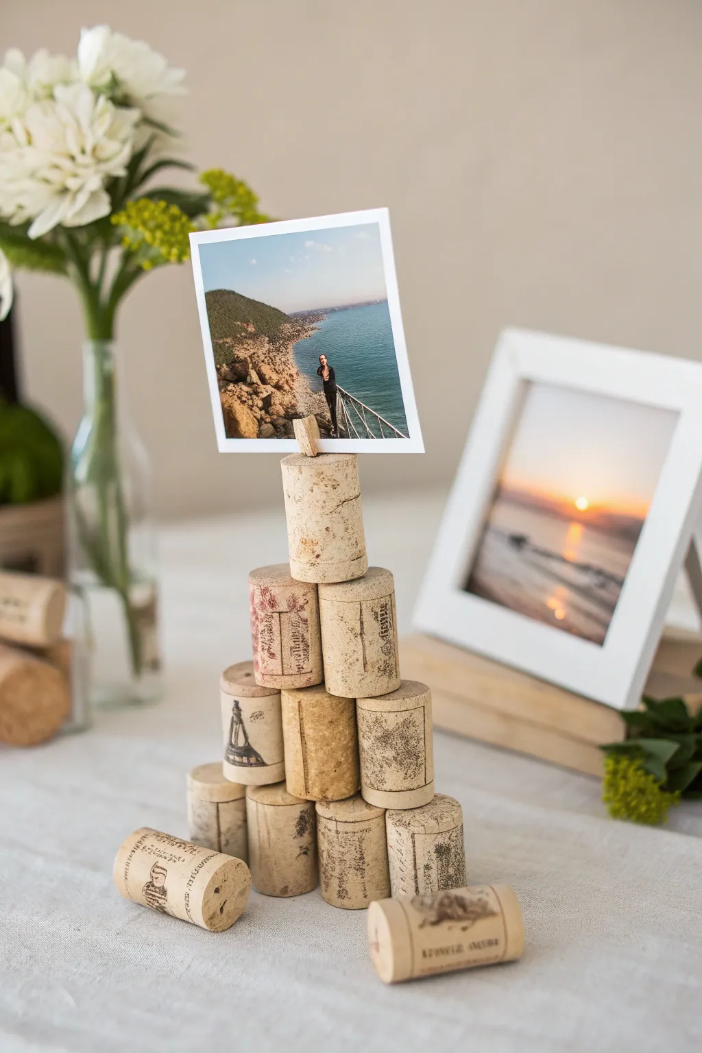 Elevate your memories with these chic and simple wine cork photo holders, where natural beauty meets minimalist elegance.