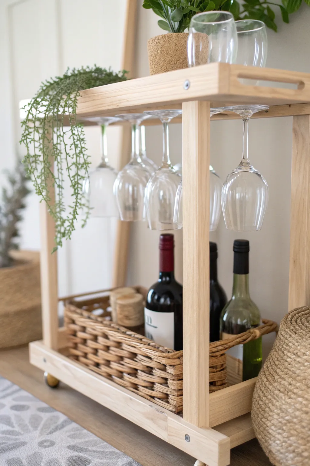 Elevate your entertaining space with this chic DIY wine glass holder – where Scandinavian minimalism meets Boho charm.