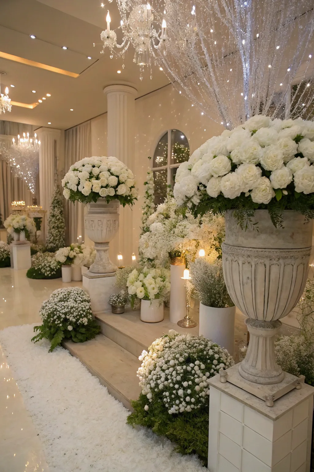 Elegant frosted garden for indoor winter beauty.